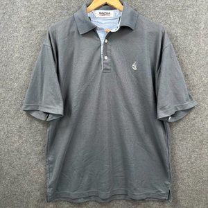 Nautica Shirt Mens Large Grey Polo Short Sleeve Casual Sport Competition Sailing